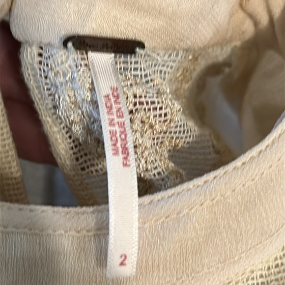 FREE PEOPLE CLEO TONAL EMBROIDERED SHEER LONG SLEEVE TEA DRESS SIZE 2 - Picture 9 of 14